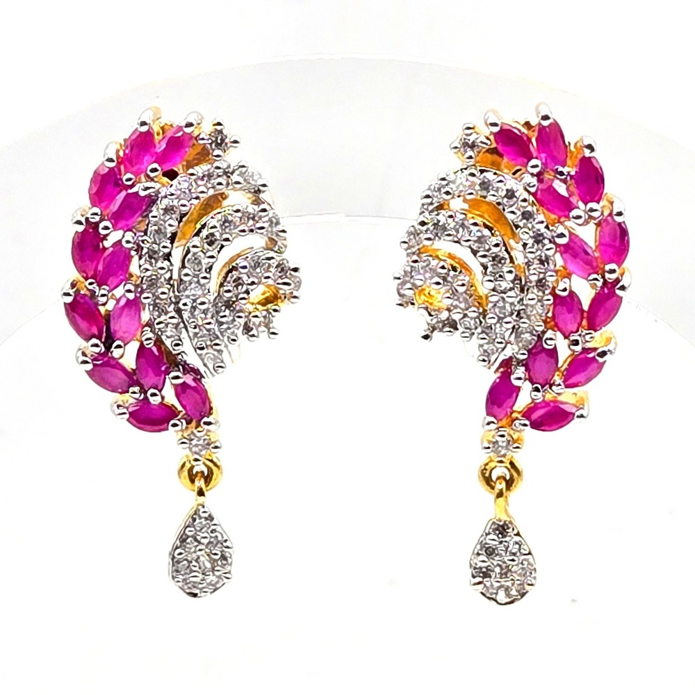 Gold Tone Paisley Drop Earrings Marquise Cut Pink Rhinestones Crystal Teardrop